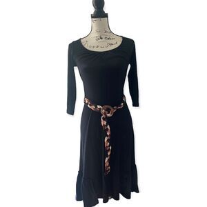 Ella Moss SZ S black long sleeve belted dress